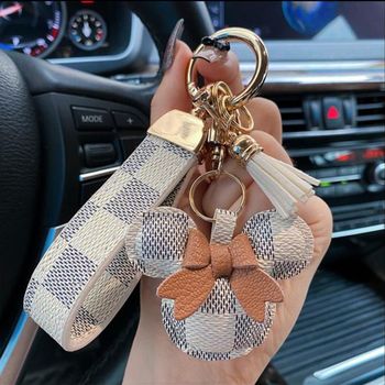 White Designer Mickey Keyring Set